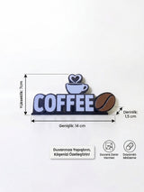 Dekoratif Coffee Yazısı - Kendinden Yapışkanlı Kahve Köşesi ve Mutfak Duvar Süsü (14x7 cm)