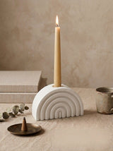 Dekoratif Gökkuşağı Tasarım Mumluk & Şamdan - Minimalist İskandinav Ev Aksesuarı - 7x10 cm