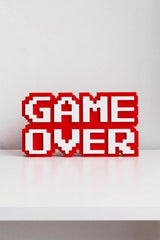 Game Over - 8-Bit - Gamer Odası Dekoru- 3 Boyutlu Tabela