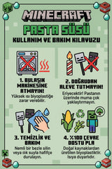 Minecraft Temalı Doğum Günü Pasta Süsü Seti - 7 Parça Oyuncu Konsept Parti Malzemesi Çevre Dostu
