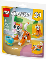 LEGO Creator Turuncu Kedi 30714 – 6 Yaş ve Üzeri Kız ve Erkek Çocuklar için Timsaha ve Yuvası, 2 Yumurtası Olan 1 Baykuşa Dönüşebilen Yaratıcı Oyuncak Yapım Seti, Doğum Günü Hediyesi Fikri (79 Parça)
