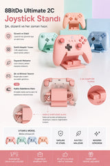 8BitDo Ultimate 2C Joystick Standı – 2.4G Adaptör Yuvalı ve Kablo Sabitlemeli Masaüstü Controller Standı