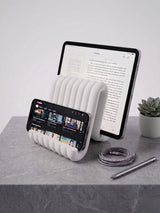 Modern Dalgalı Tasarım Telefon ve Tablet Standı Masaüstü Ergonomik Tutucu Dekoratif Aksesuar