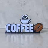 Dekoratif Coffee Yazısı - Kendinden Yapışkanlı Kahve Köşesi ve Mutfak Duvar Süsü (14x7 cm)