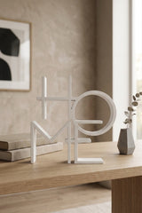 Dekoratif Home Yazılı Biblo - Modern Ev ve Ofis Masaüstü Aksesuar Obje 15x15x1,5 cm