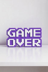 Game Over - 8-Bit - Gamer Odası Dekoru- 3 Boyutlu Tabela