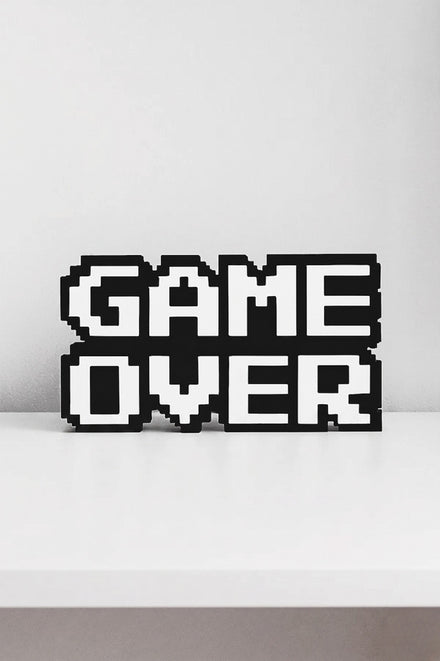 Game Over - 8-Bit - Gamer Odası Dekoru- 3 Boyutlu Tabela