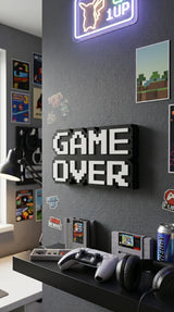 Game Over - 8-Bit - Gamer Odası Dekoru- 3 Boyutlu Tabela