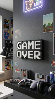 Game Over - 8-Bit - Gamer Room Decor - 3D Sign