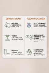 Brick Tuğla Tasarımlı Dekoratif Vazo - Botanik Çiçek Uyumlu