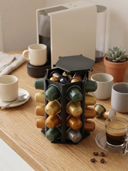 Nespresso Uyumlu Kahve Kapsül Standı 40 Adet Kapasiteli Altıgen Kapsüllük Düzenleyici Organizer