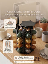 Nespresso Uyumlu Kahve Kapsül Standı 40 Adet Kapasiteli Altıgen Kapsüllük Düzenleyici Organizer