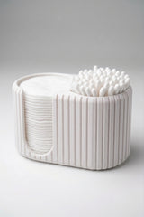 Cotton Swab and Cotton Pad Holder - Decorative Bathroom Organizer