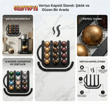 Nespresso Vertuo Uyumlu Dekoratif Duvara Monte Siyah Kahve Kapsül Tutucu Stand (12 Kapsül Kapasiteli)