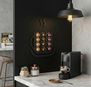 Nespresso Vertuo Uyumlu Dekoratif Duvara Monte Siyah Kahve Kapsül Tutucu Stand (12 Kapsül Kapasiteli)