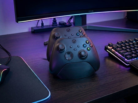 Xbox Uyumlu Çiftli Kol Standı - Series X / S ve Xbox One Oyun Kolu Tutucu Masaüstü Düzenleyici Siyah