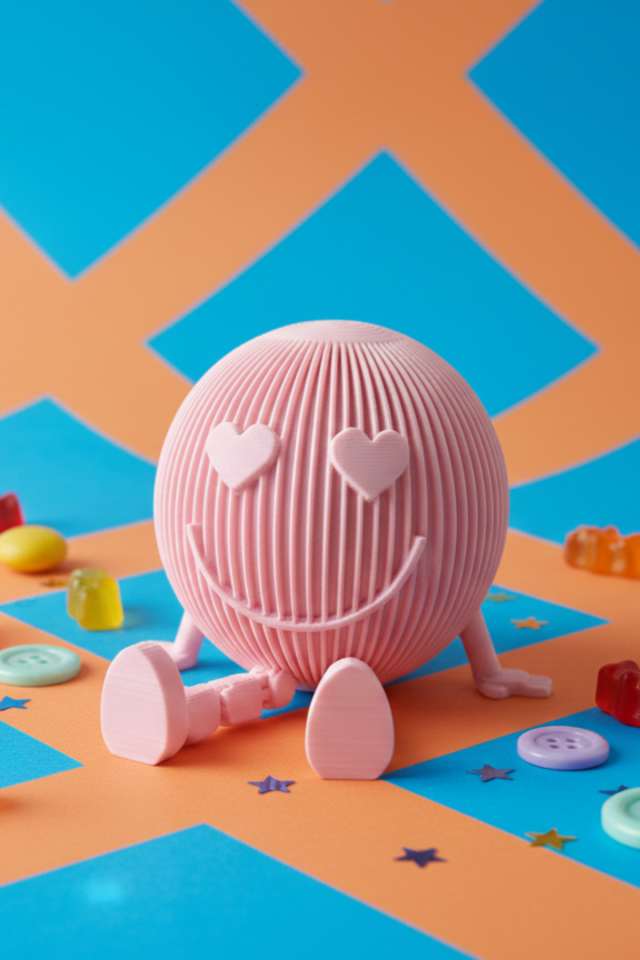 Sevgililer Günü Özel Dekoratif Gülen Yüz Figür - Pembe - Hediyelik Biblo