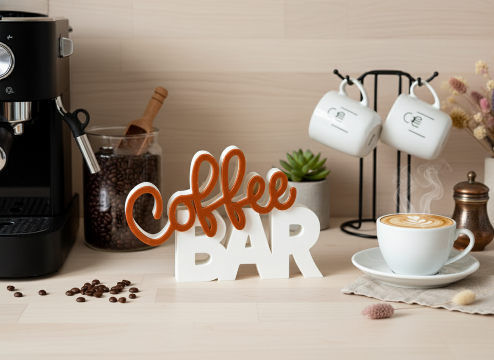 Coffee Bar Dekoratif Biblo - Kahve Köşelerine Özel Dekor - Kahverengi -