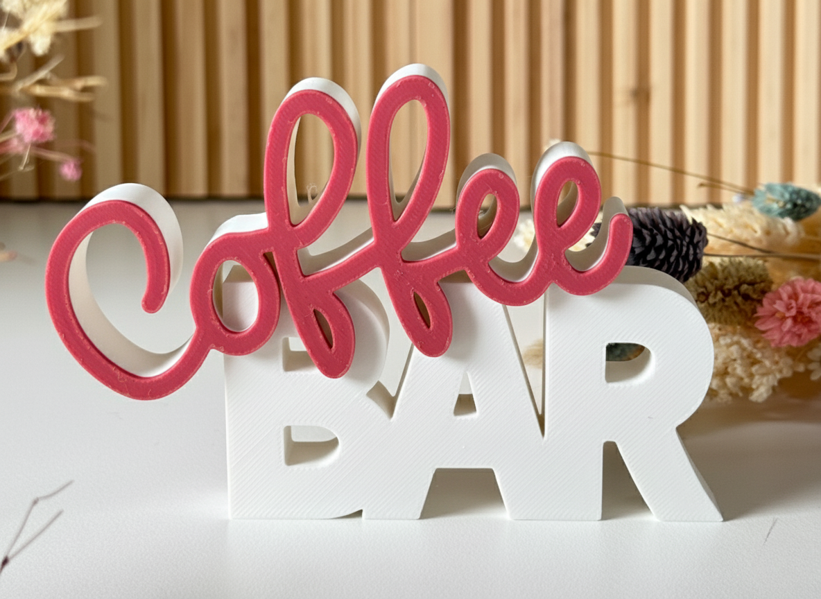 Coffee Bar Dekoratif Biblo - Kahve Köşelerine Özel Dekor - Pembe -