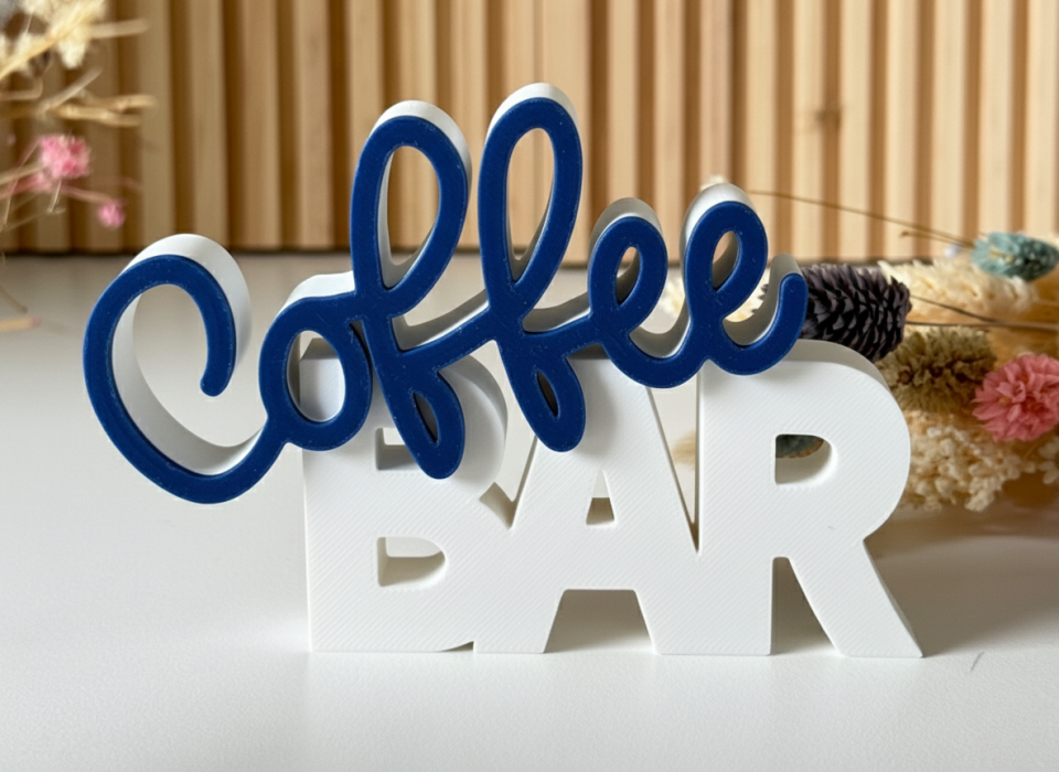 Coffee Bar Dekoratif Biblo - Kahve Köşelerine Özel Dekor - Mavi -