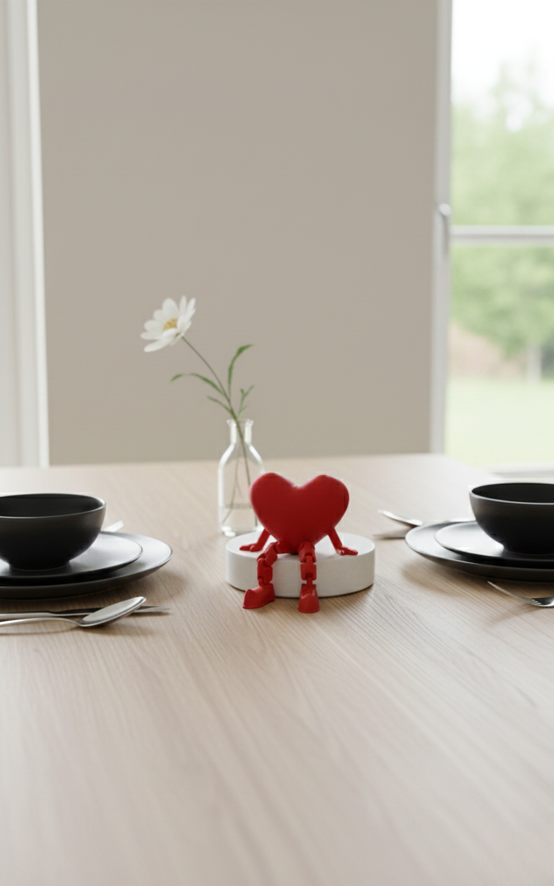 Ayaklı Kalp - Doğum Günü, Sevgililer Günü Için Hediyelik Biblo (5 CM)