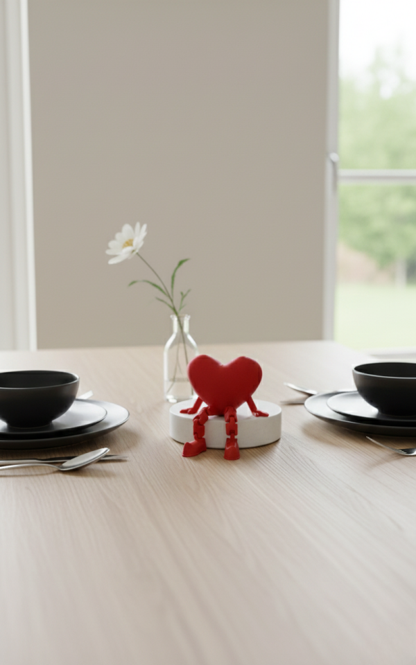 Ayaklı Kalp - Doğum Günü, Sevgililer Günü Için Hediyelik Biblo (5 CM)