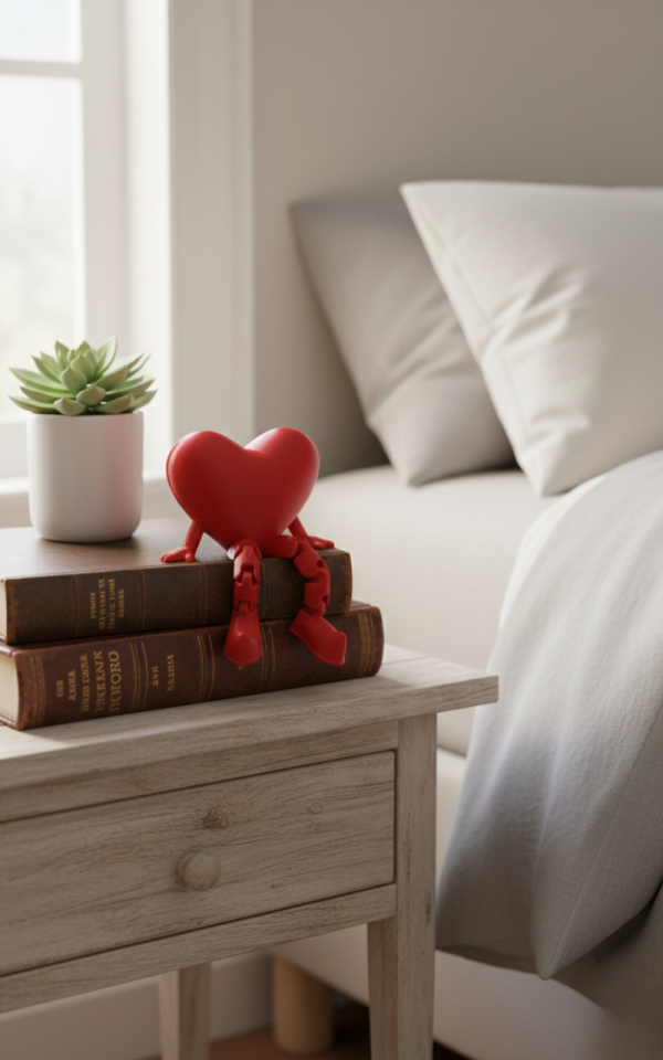 Ayaklı Kalp - Doğum Günü, Sevgililer Günü Için Hediyelik Biblo (5 CM)