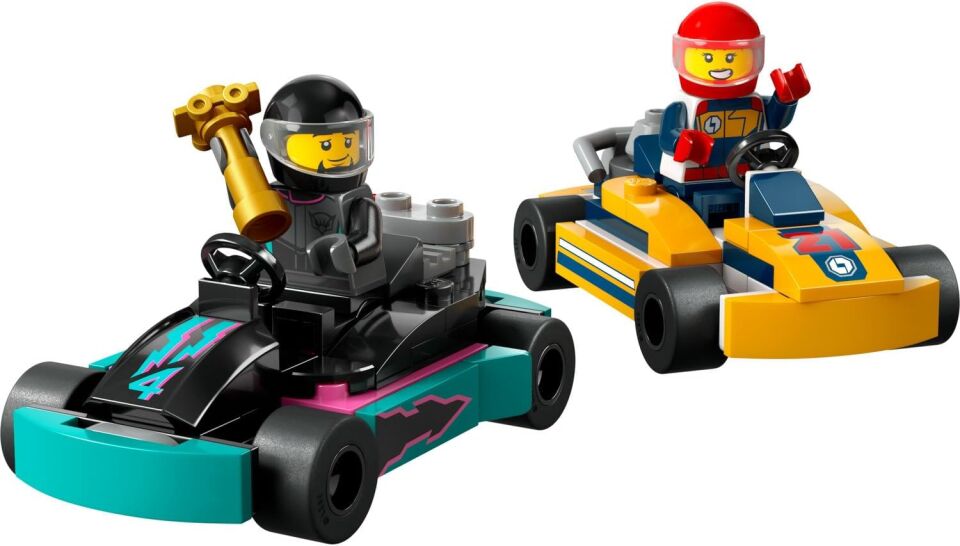 LEGO City Go-Kartlar ve Yarış Sürücüleri 60400-5 Yaş ve Üzeri için Yarışçı Minifigürü İçeren Yaratıcı Oyuncak Yapım Seti (99 Parça)