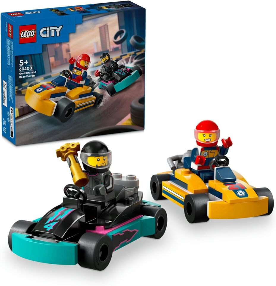 LEGO City Go-Kartlar ve Yarış Sürücüleri 60400-5 Yaş ve Üzeri için Yarışçı Minifigürü İçeren Yaratıcı Oyuncak Yapım Seti (99 Parça)