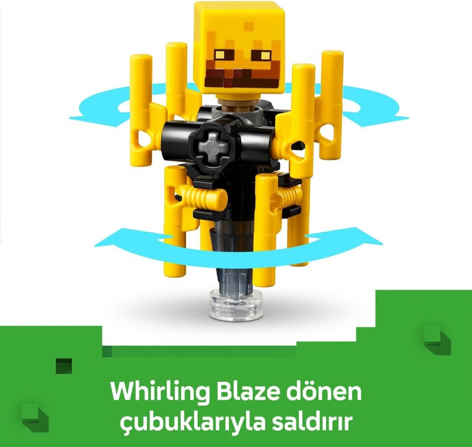 LEGO Minecraft Nether Lav Savaşı 21266 – Çocuklar için Alex Figürü, Yaratıklar, Wither Skeleton, Kılıç ve Döndürülen Blaze İçeren Yapım Seti, 6 Yaş ve Üzeri Kız ve Erkekler için Doğum Günü Hediyesi