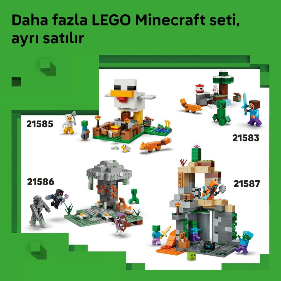LEGO Minecraft Nether ve End Geçidi Yolculuğu 21584-7 Yaş ve Üzeri Çocuklar için Havalı Kahraman Minifigürü ve Enderman Figürleri İçeren Yaratıcı Oyuncak Yapım Seti, Hediye Fikri (192 Parça)