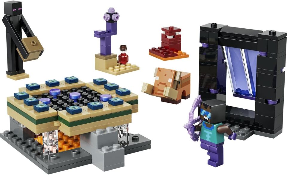 LEGO Minecraft Nether ve End Geçidi Yolculuğu 21584-7 Yaş ve Üzeri Çocuklar için Havalı Kahraman Minifigürü ve Enderman Figürleri İçeren Yaratıcı Oyuncak Yapım Seti, Hediye Fikri (192 Parça)
