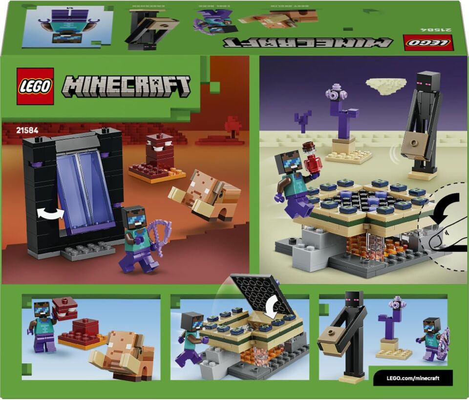 LEGO Minecraft Nether ve End Geçidi Yolculuğu 21584-7 Yaş ve Üzeri Çocuklar için Havalı Kahraman Minifigürü ve Enderman Figürleri İçeren Yaratıcı Oyuncak Yapım Seti, Hediye Fikri (192 Parça)