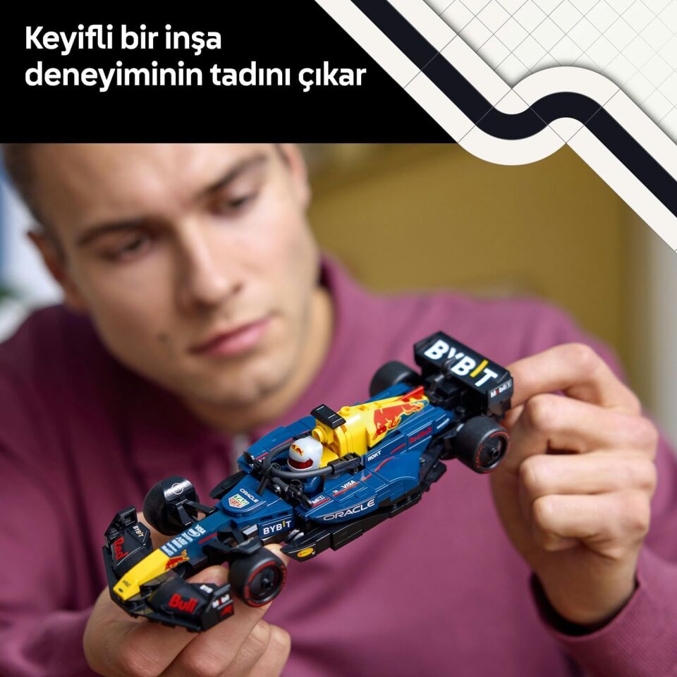 LEGO Speed Champions Oracle Red Bull Racing RB20 F1 Yarış Arabası 77243 – Yetişkinler için Koleksiyonluk Sürücü Minifigürü ve Orijinal Detaylar İçeren Koleksiyonluk Model Yapım Seti (251 Parça)