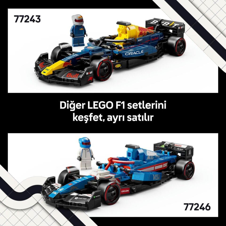 LEGO Speed Champions Oracle Red Bull Racing RB20 F1 Yarış Arabası 77243 – Yetişkinler için Koleksiyonluk Sürücü Minifigürü ve Orijinal Detaylar İçeren Koleksiyonluk Model Yapım Seti (251 Parça)