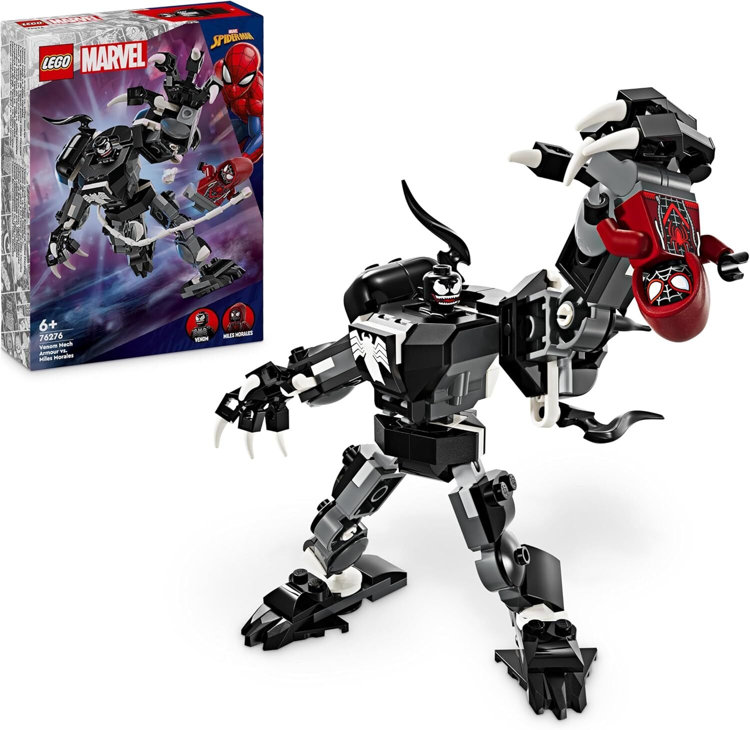 LEGO | Marvel Venom Robot Zırhı Miles Morales’e Karşı 76276-6 Yaş ve Üzeri Süper Kahraman Seven Çocuklar için İnşa Edilebilen Yaratıcı Oyuncak Yapım Seti (134 parça)