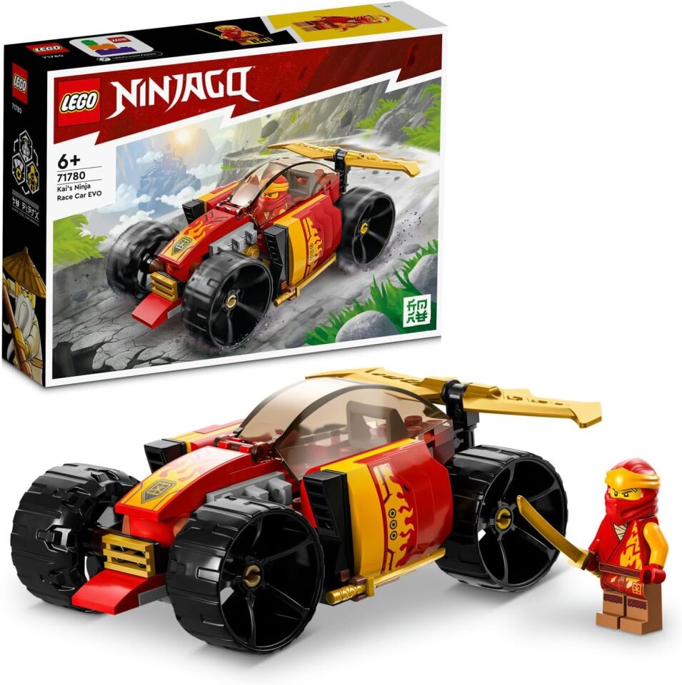 LEGO NINJAGO Kai’nin Ninja Yarış Arabası EVO 71780 – 6 Yaş ve Üzeri Kız ve Erkek Çocuklar için Yılbaşı Hediyesi Fikri, Oyuncak Araba ve Kai Minifigürü İçeren Yaratıcı Oyuncak Yapım Seti (94 Parça)