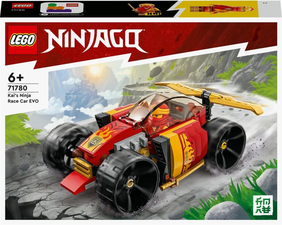 LEGO NINJAGO Kai’nin Ninja Yarış Arabası EVO 71780 – 6 Yaş ve Üzeri Kız ve Erkek Çocuklar için Yılbaşı Hediyesi Fikri, Oyuncak Araba ve Kai Minifigürü İçeren Yaratıcı Oyuncak Yapım Seti (94 Parça)