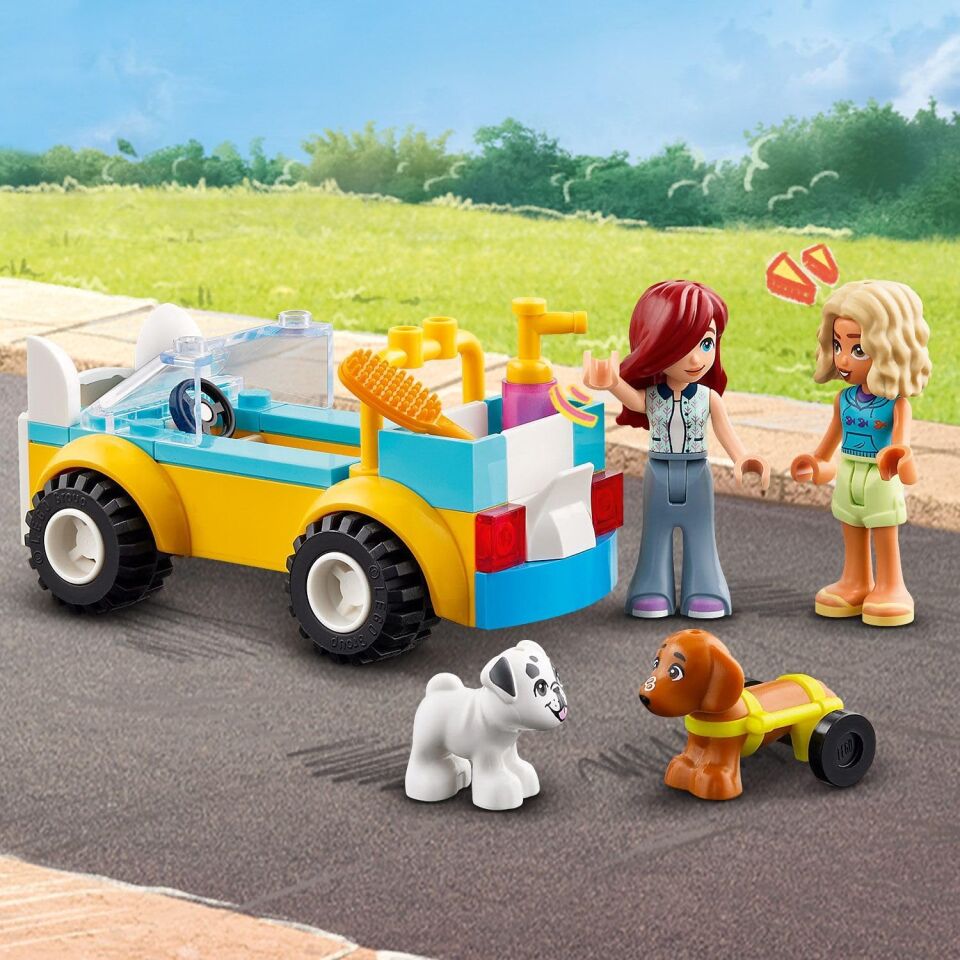 LEGO Friends Köpek Kuaförü Arabası 42635 – 4 Yaş ve Üzeri Kız ve Erkek Çocuklar için Yılbaşı Hediyesi Fikri, 2 Mini Bebek ve 2 Köpek Figürü İçeren Yaratıcı Eğlenceli Oyuncak Yapım Seti (60 Parça)