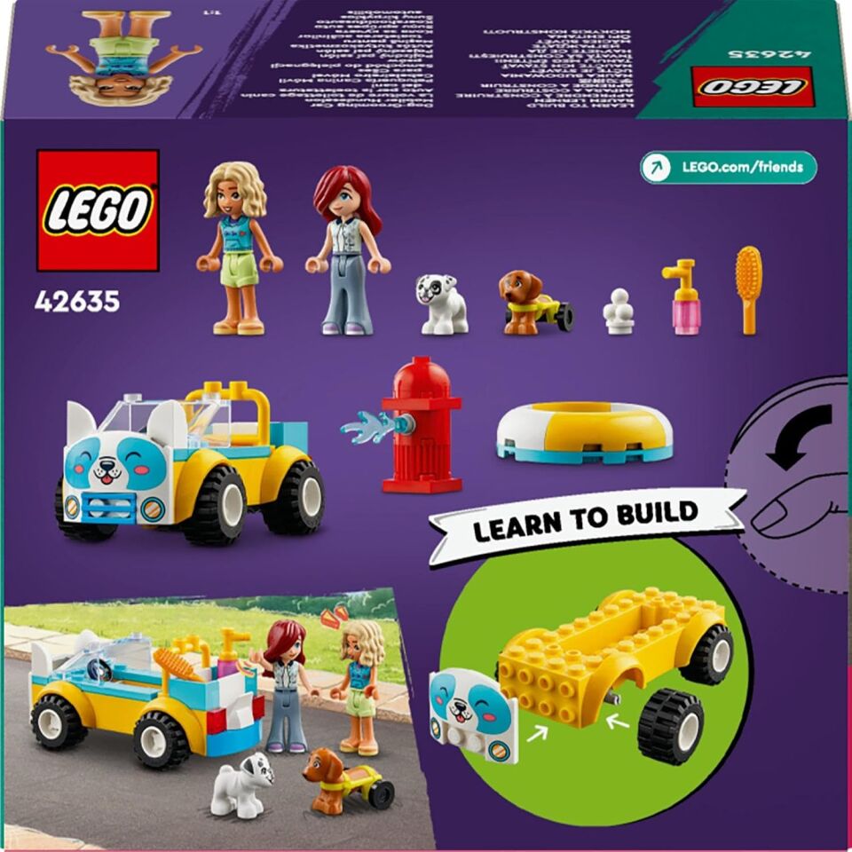 LEGO Friends Köpek Kuaförü Arabası 42635 – 4 Yaş ve Üzeri Kız ve Erkek Çocuklar için Yılbaşı Hediyesi Fikri, 2 Mini Bebek ve 2 Köpek Figürü İçeren Yaratıcı Eğlenceli Oyuncak Yapım Seti (60 Parça)