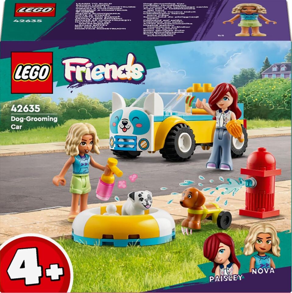 LEGO Friends Köpek Kuaförü Arabası 42635 – 4 Yaş ve Üzeri Kız ve Erkek Çocuklar için Yılbaşı Hediyesi Fikri, 2 Mini Bebek ve 2 Köpek Figürü İçeren Yaratıcı Eğlenceli Oyuncak Yapım Seti (60 Parça)