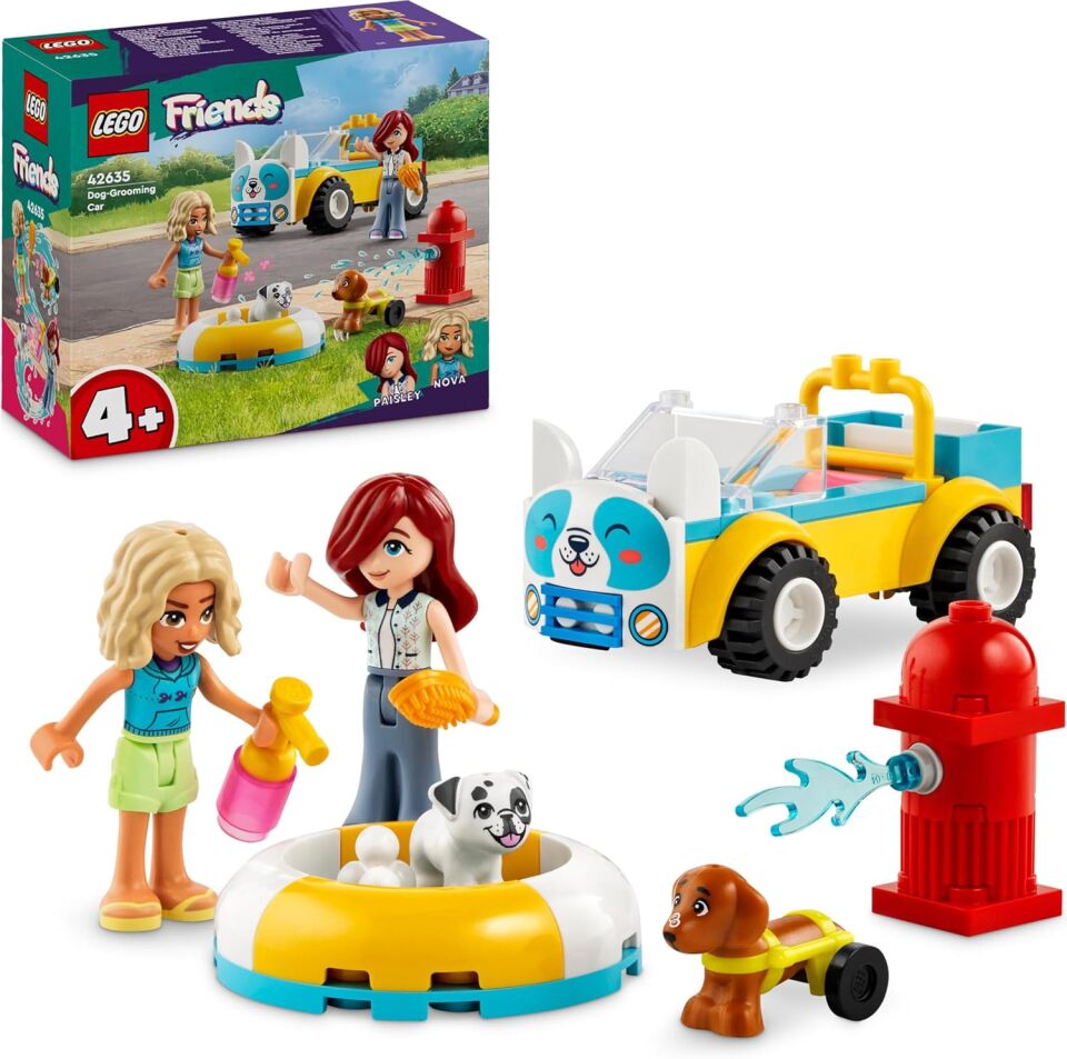 LEGO Friends Köpek Kuaförü Arabası 42635 – 4 Yaş ve Üzeri Kız ve Erkek Çocuklar için Yılbaşı Hediyesi Fikri, 2 Mini Bebek ve 2 Köpek Figürü İçeren Yaratıcı Eğlenceli Oyuncak Yapım Seti (60 Parça)
