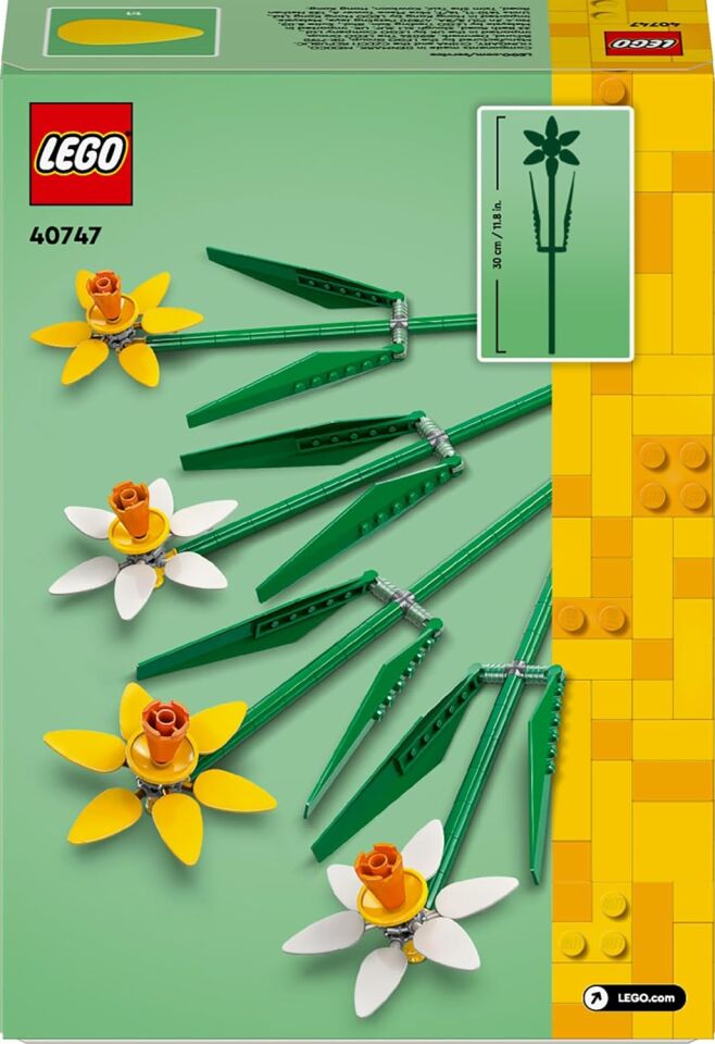 LEGO Botanicals Nergis 40747- Dekoratif, Koleksiyonluk ve Sergilenebilir Çiçek Modeli Yapım Seti (216 Parça)