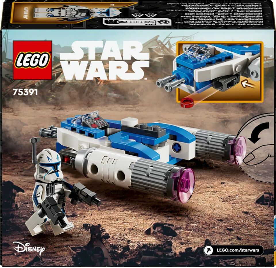 LEGO Star Wars: Klon Savaşları Yüzbaşı Rex Y–Wing Mikro Savaşçı 75391 – 6 Yaş ve Üzeri Çocuklar için Hediye Fikri, 2 Blaster Silahlı Yüzbaşı Rex Karakter İçeren Yaratıcı Oyuncak Yapım Seti (99 Parça)