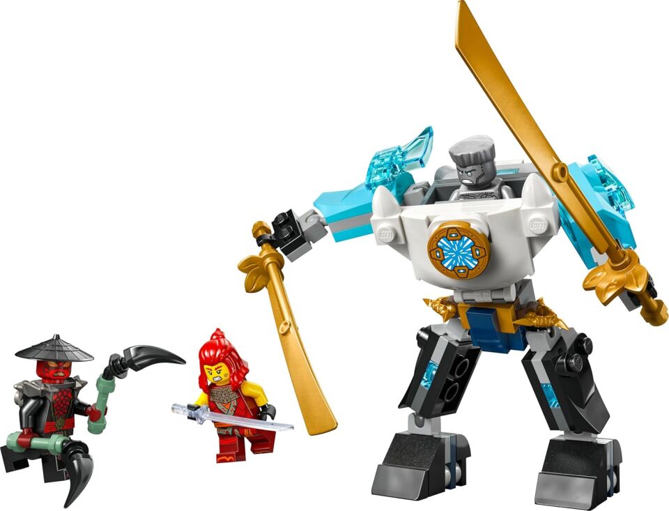 LEGO NINJAGO Zane’in Savaş Zırhı Mech’i 71827-6 Yaş ve Üzeri Çocuklar için 3 Minifigürlü Yaratıcı Oyuncak Yapım Seti, Doğum Günü Hediyesi (92 Parça)