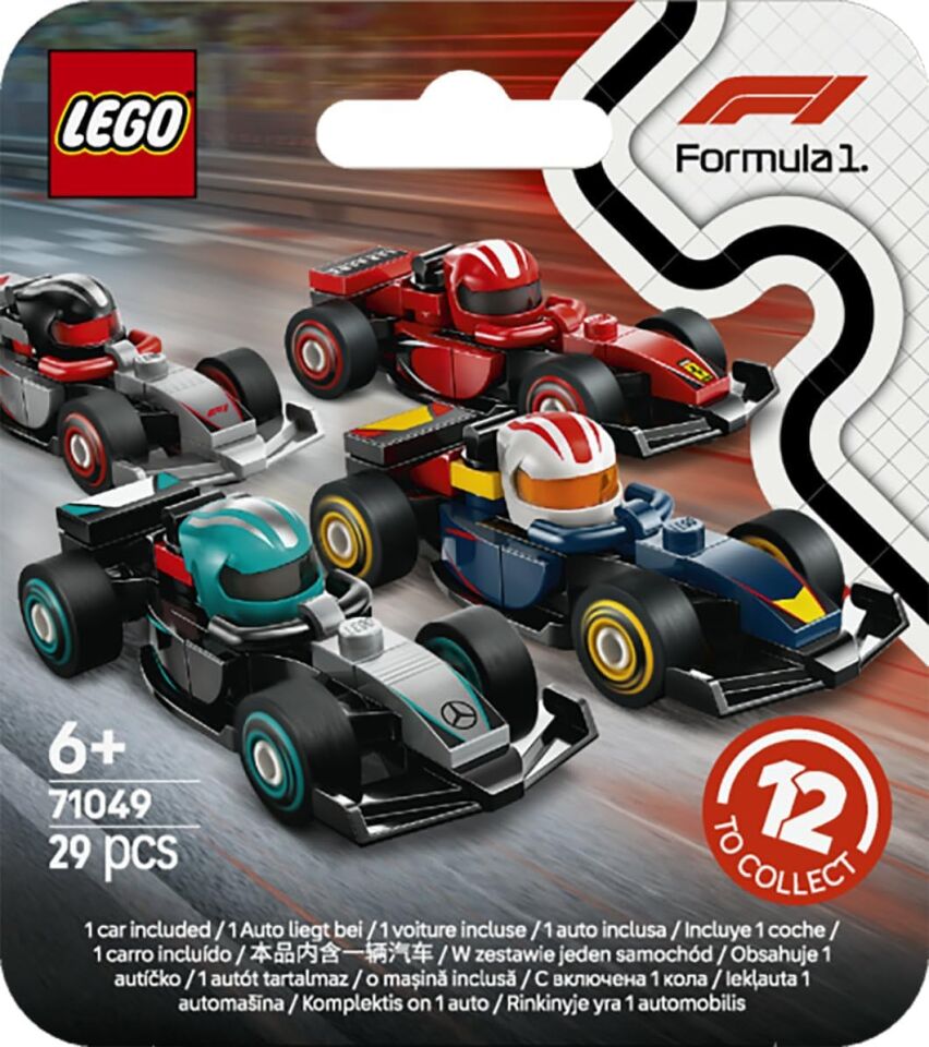 LEGO F1 Koleksiyonluk Yarış Arabaları 71049-6 Yaş Üzeri Kız ve Erkek Çocuklar için Ferrari ve McLaren Dahil 12 Formula 1 Takımının Mini Araba Modellerini İçeren Oyuncak Araba Yapım Seti (29 Parça)