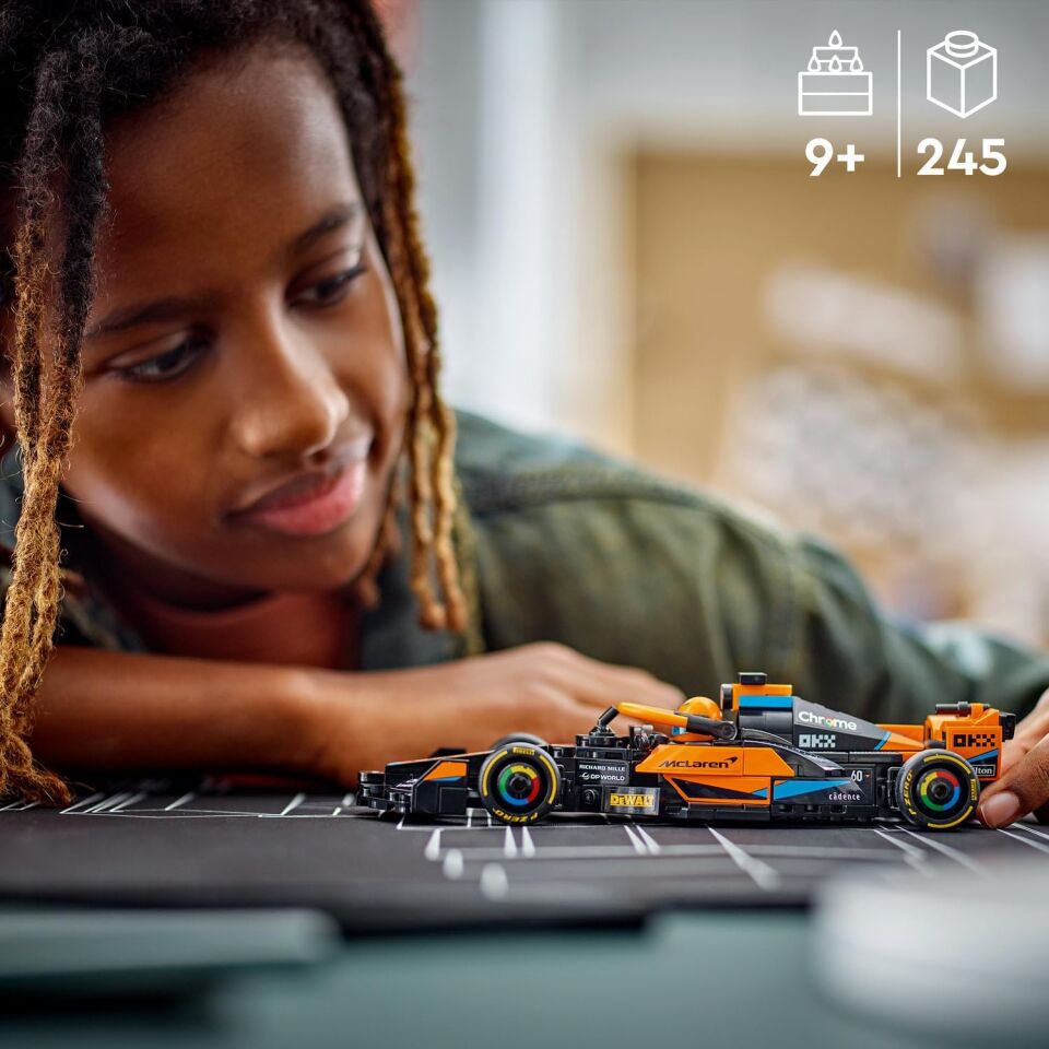 LEGO Speed Champions 2023 McLaren Formula 1 Yarış Arabası Set 76919 – 9 Yaş ve Üzeri Kız ve Erkek Çocukları için Koleksiyonluk Oyuncak Model Yapım Seti, Çocuk Doğum Günü Hediyesi Fikri (245 Parça)