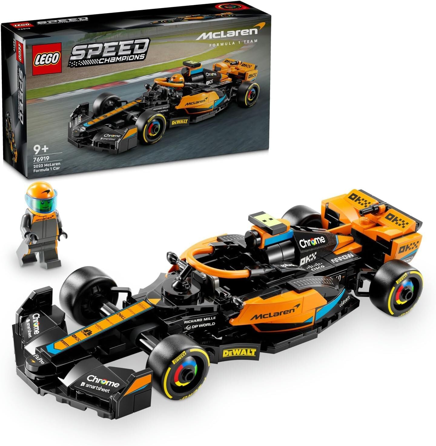 LEGO Speed Champions 2023 McLaren Formula 1 Yarış Arabası Set 76919 – 9 Yaş ve Üzeri Kız ve Erkek Çocukları için Koleksiyonluk Oyuncak Model Yapım Seti, Çocuk Doğum Günü Hediyesi Fikri (245 Parça)