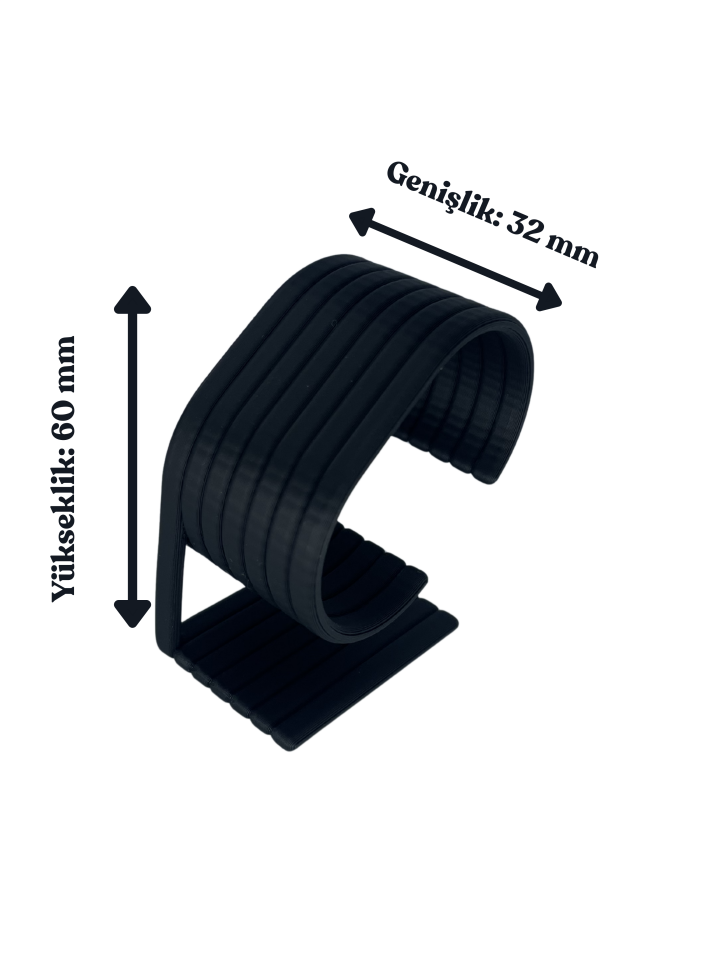 Beyaz Modern Saat Standı - Akıllı Saat, Bileklik Tutucu ve Masaüstü Organizer