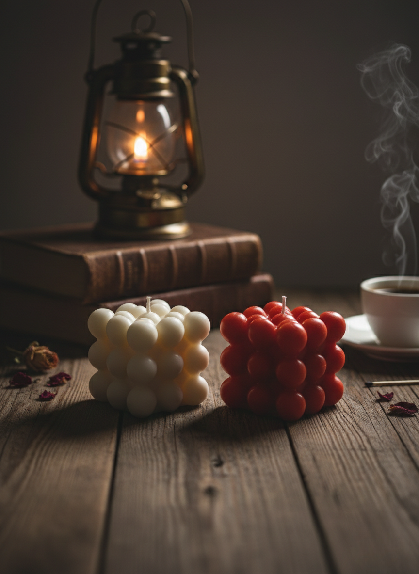 Kalp Bubble Mum Seti -Gül Kokulu